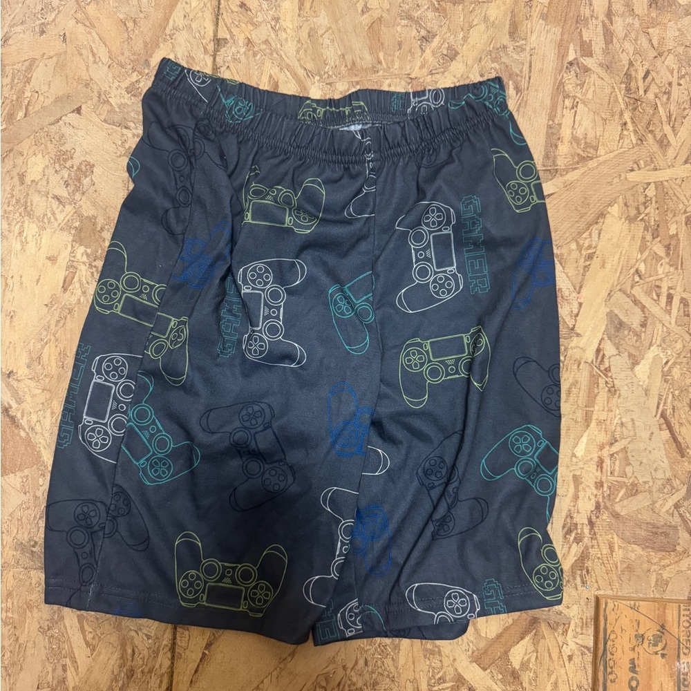 Wonder Nation Kids Gaming Controller Print Shorts - Black and Green